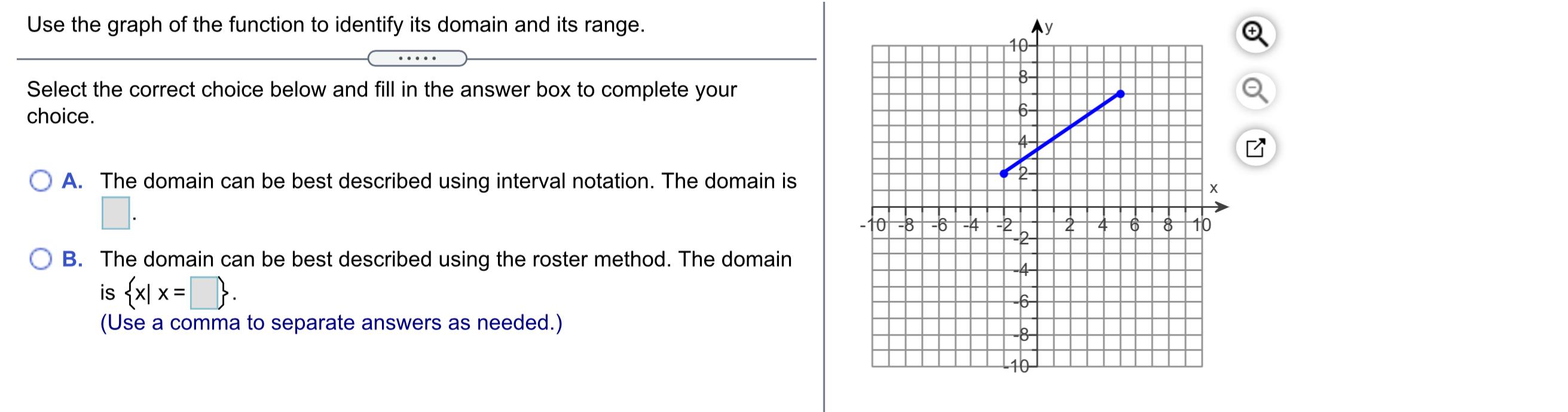 Solved Use the graph of the function to identify its domain | Chegg.com