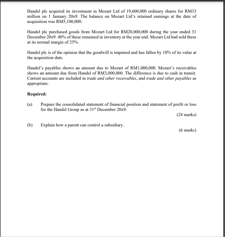 The draft statements of financial position of two | Chegg.com