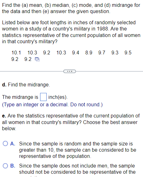 Solved Find the (a) mean, (b) median, (c) mode, and (d) | Chegg.com