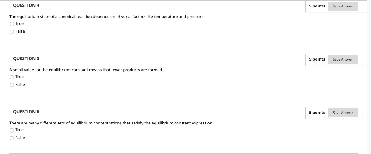 Solved QUESTION 4 5 points Save Answer The equilibrium state | Chegg.com