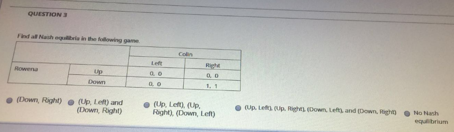 Solved QUESTION 3 Find all Nash equilibria in the following | Chegg.com