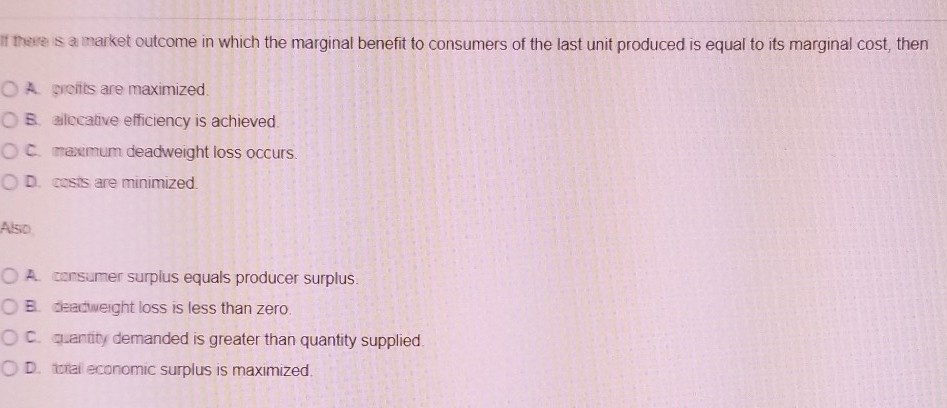 Solved Total economic surplus in a market is the sum of | Chegg.com