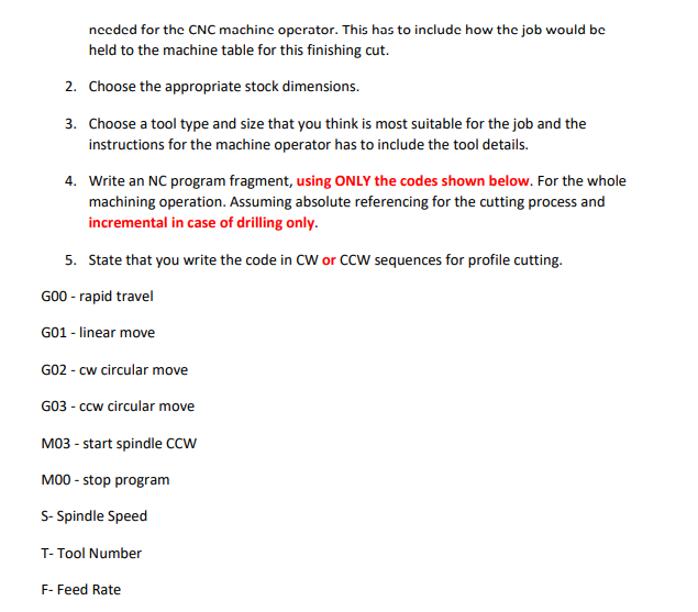 Solved Create a CNC milling program and simulate the