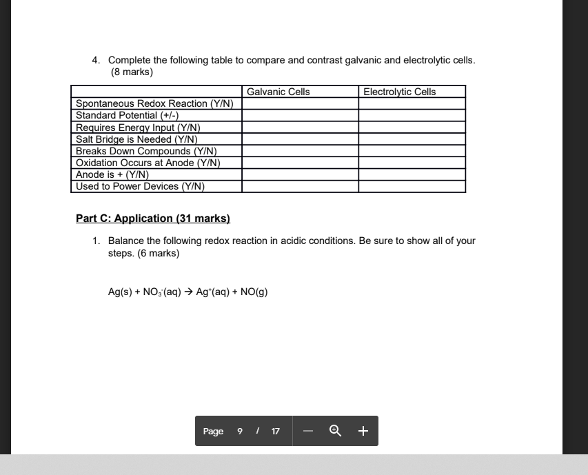 Solved 4. Complete the following table to compare and | Chegg.com