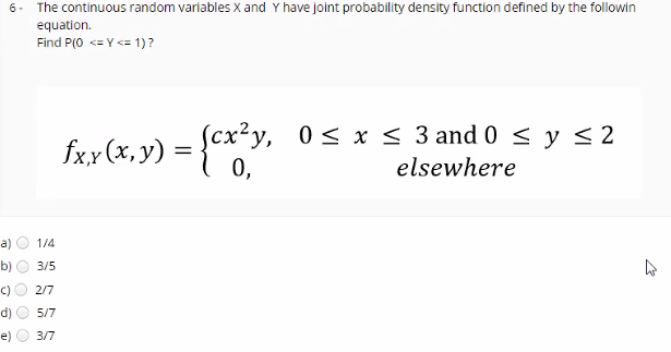 Solved 6. The continuous random variables X and Y have joint | Chegg.com