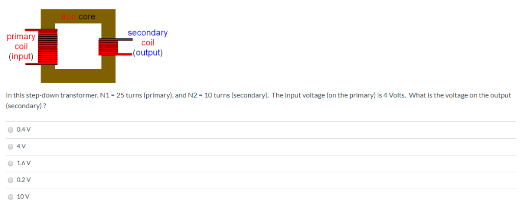 Solved core primary coil (input) secondary coil -(output) In | Chegg.com