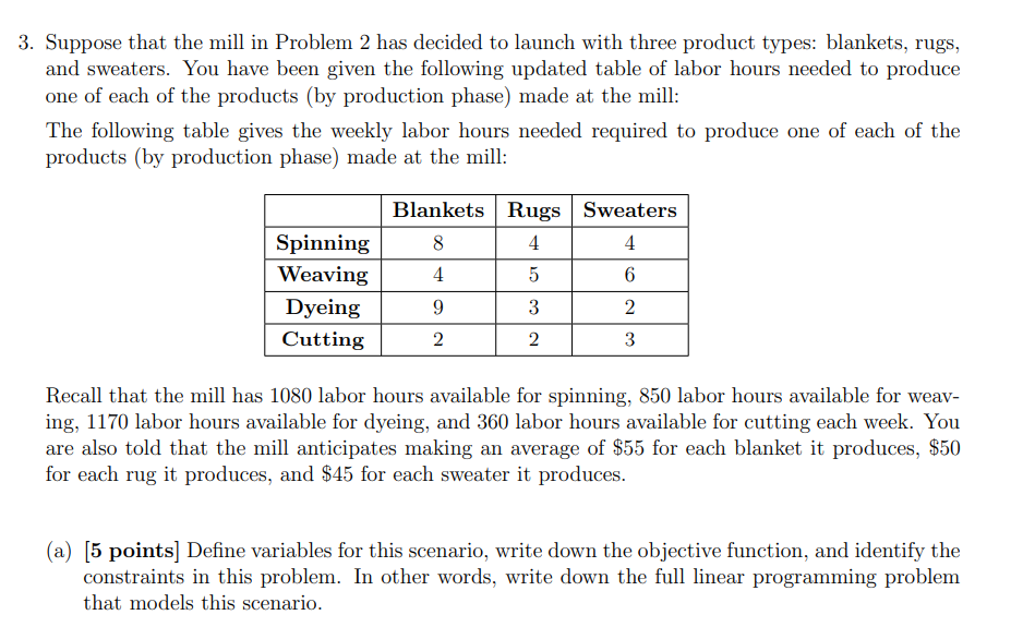 Solved Suppose that the mill in Problem 2 has decided to | Chegg.com