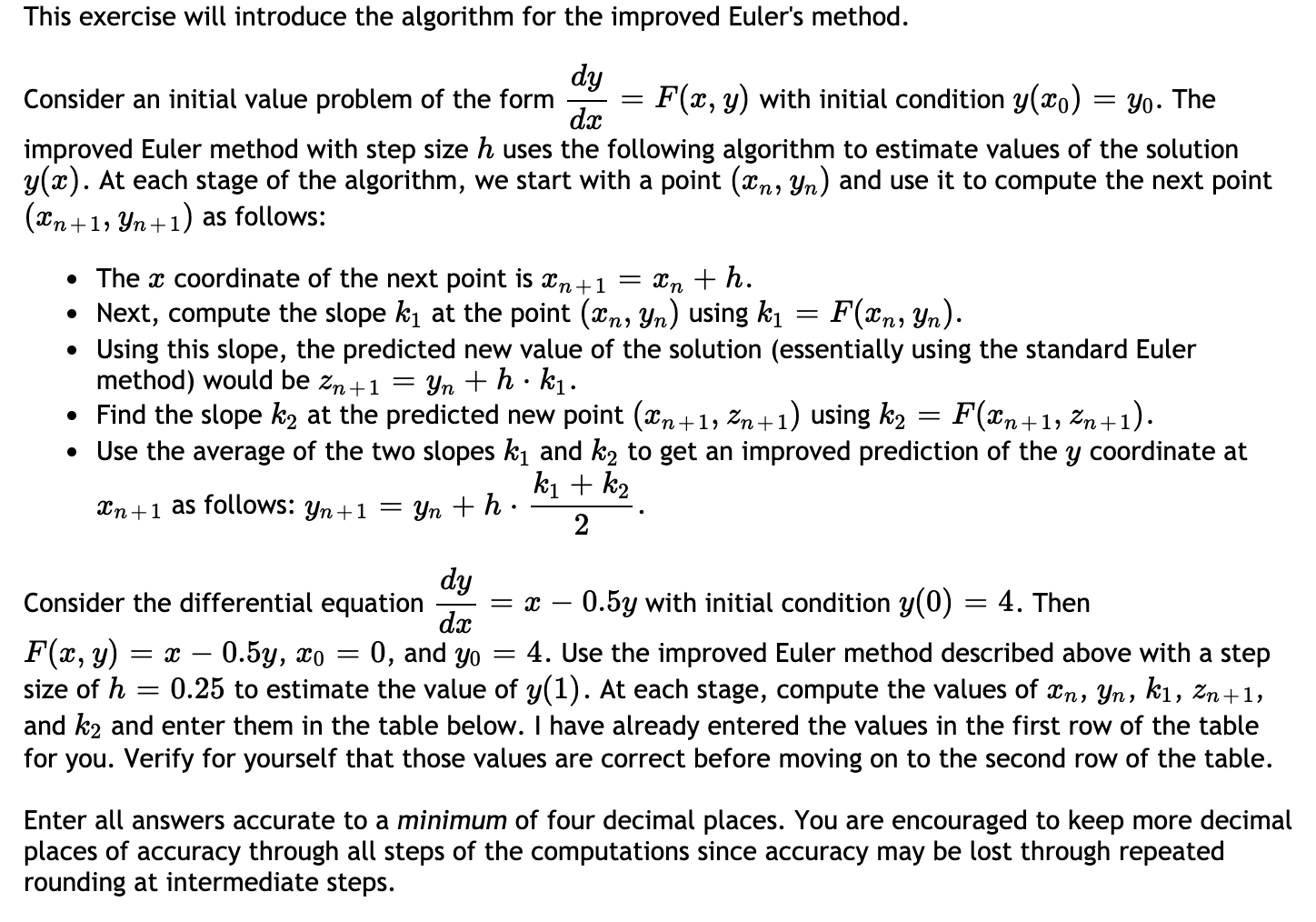 Solved This exercise will introduce the algorithm for the | Chegg.com