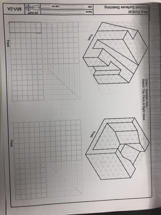 Solved Name MULTIVIEW MVI-2A nclined Surfaces Sketching Lab | Chegg.com