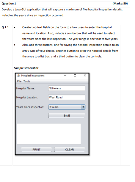 Solved Develop a Java GUI application that will capture a | Chegg.com