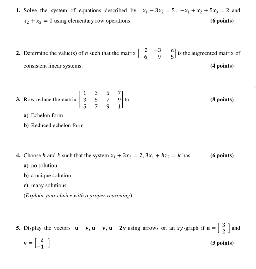 Solved 1. Solve the system of equations described by x1 – | Chegg.com