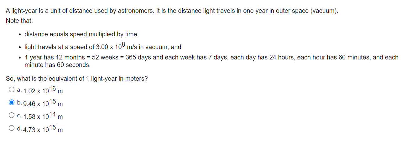 solved-a-light-year-is-a-unit-of-distance-used-by-chegg