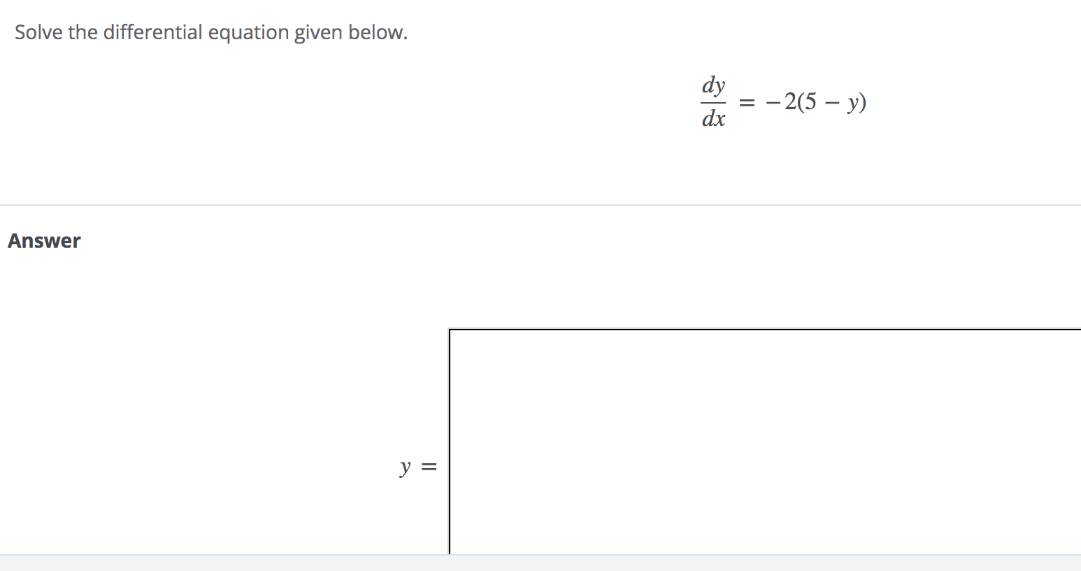 Solved Solve the differential equation given below. dy dx = | Chegg.com