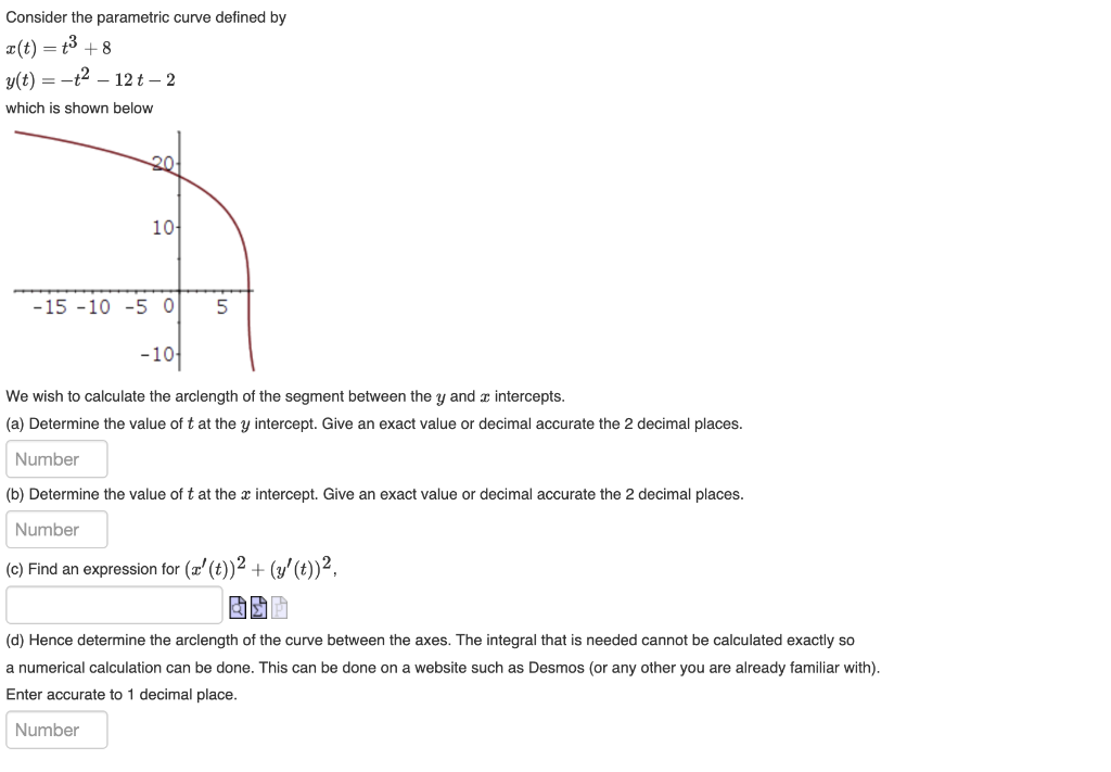 Solved Consider The Parametric Curve Defined By