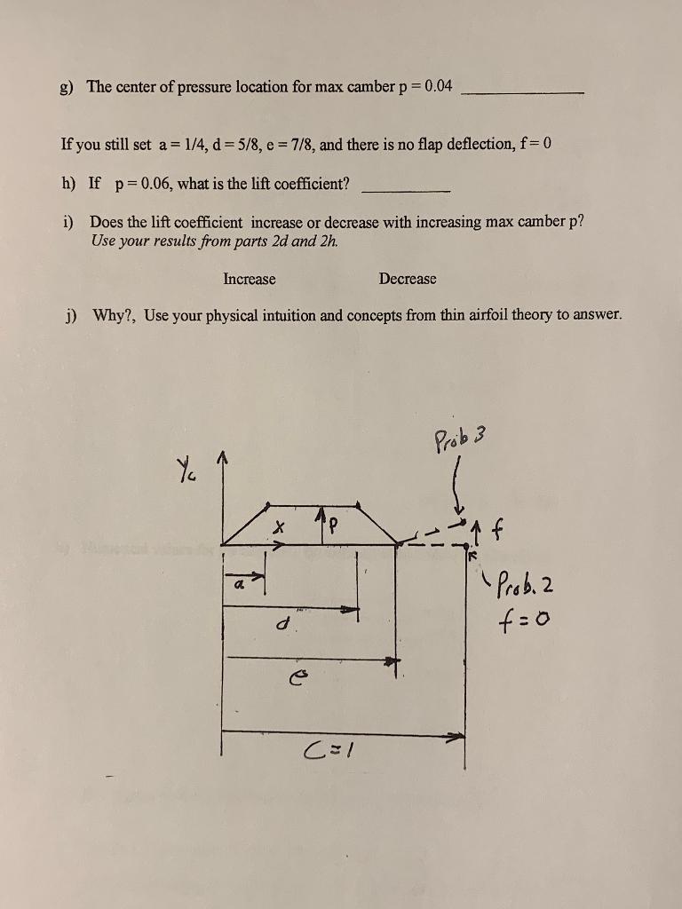 2. (45 points) The camberline of a thin airfoil is | Chegg.com