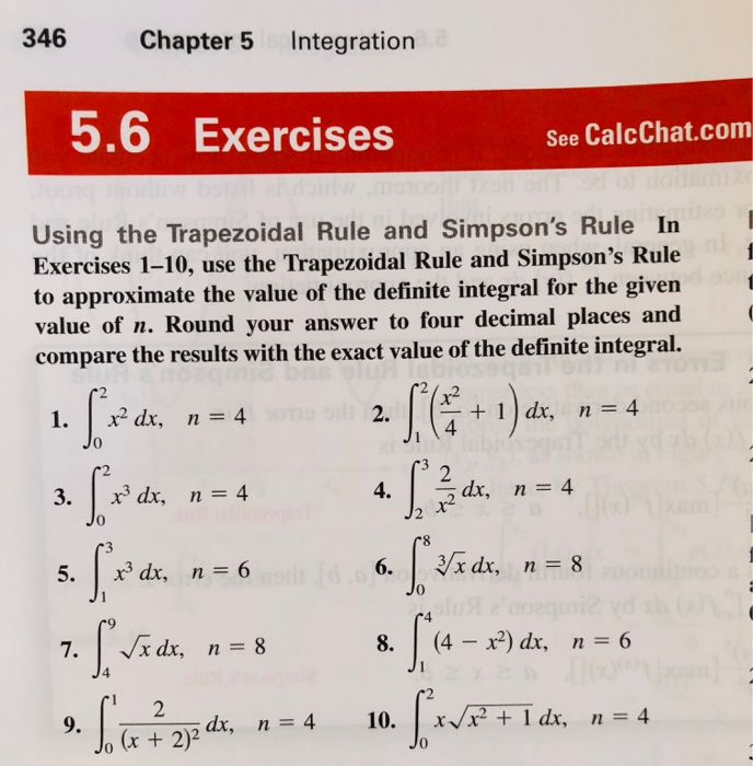 Solved 346 Chapter 5 Integration 5.6 Exercises See | Chegg.com