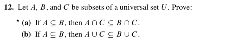 Solved 12. Let A, B, And C Be Subsets Of A Universal Set U. | Chegg.com