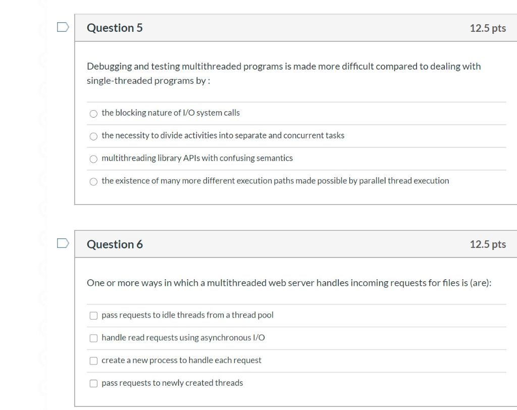 Solved U Question 5 12.5 pts Debugging and testing | Chegg.com