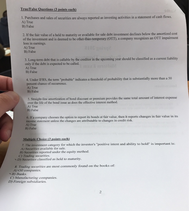 Solved True/False Questions (3 Points Each 1. Purchases And | Chegg.com