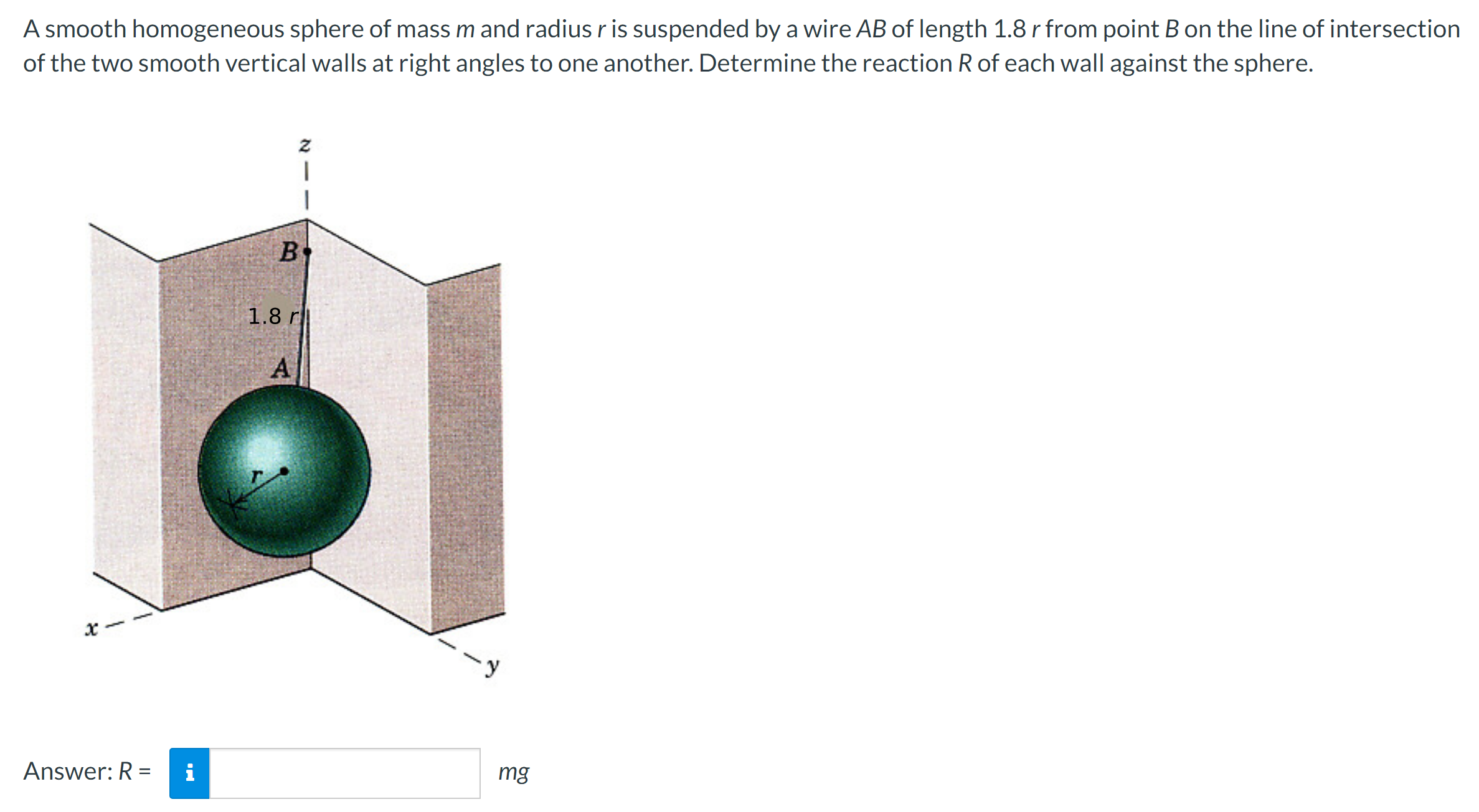 Solved A smooth homogeneous sphere of mass m and radius r is | Chegg.com