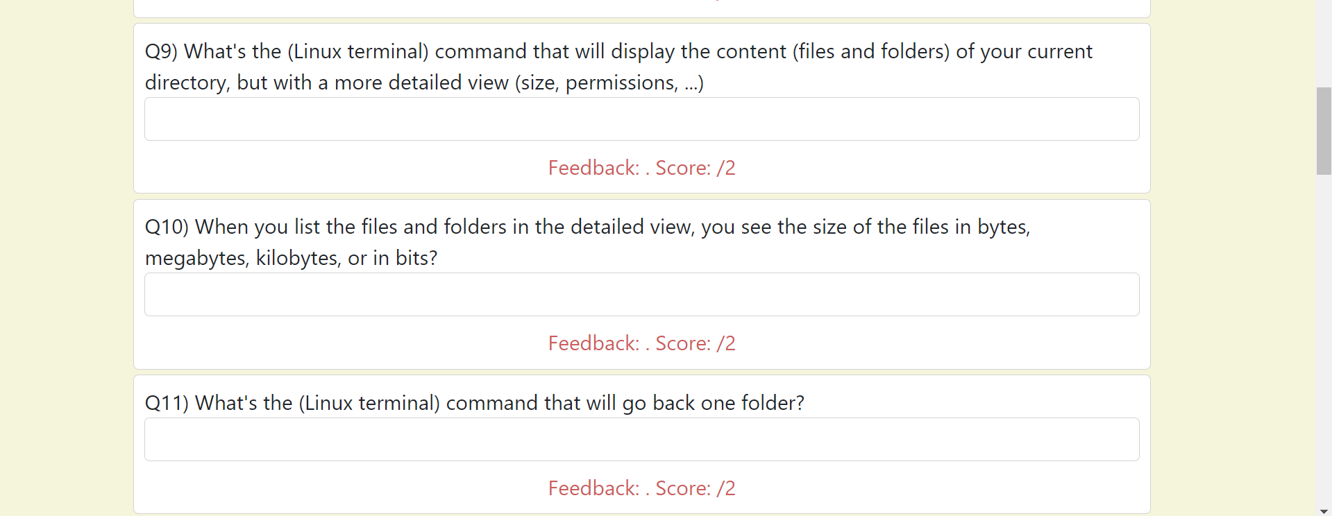 Solved Q9) What's the (Linux terminal) command that will | Chegg.com
