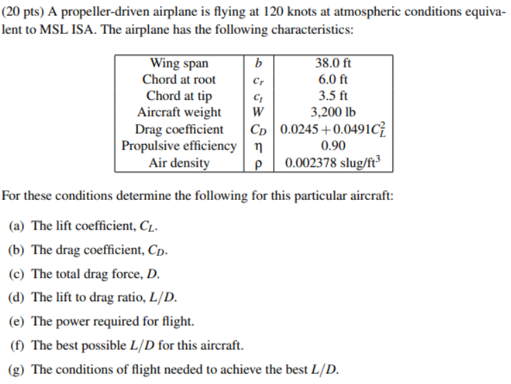 Solved (20 pts) A propeller-driven airplane is flying at 120 | Chegg.com