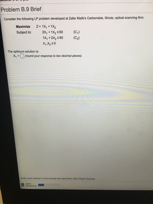 Solved Problem B.9 Brief Consider The Following LP Problem | Chegg.com