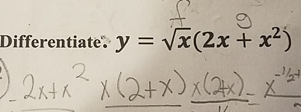 Solved Differentiate Y V 2x X2 2x X X 2 X Chegg Com