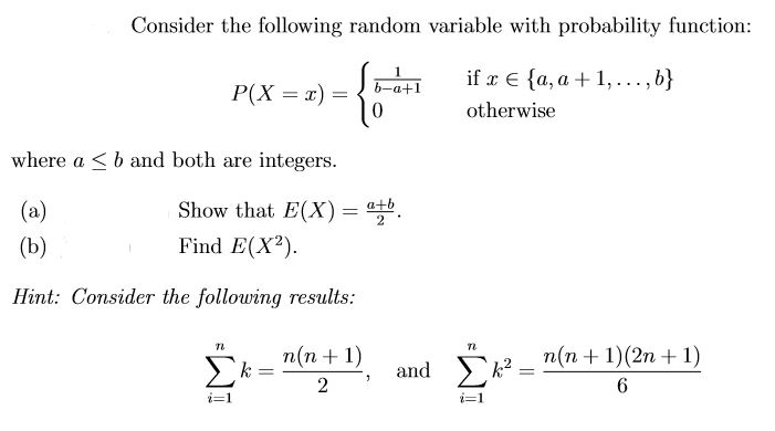 Solved Consider the following random variable with | Chegg.com