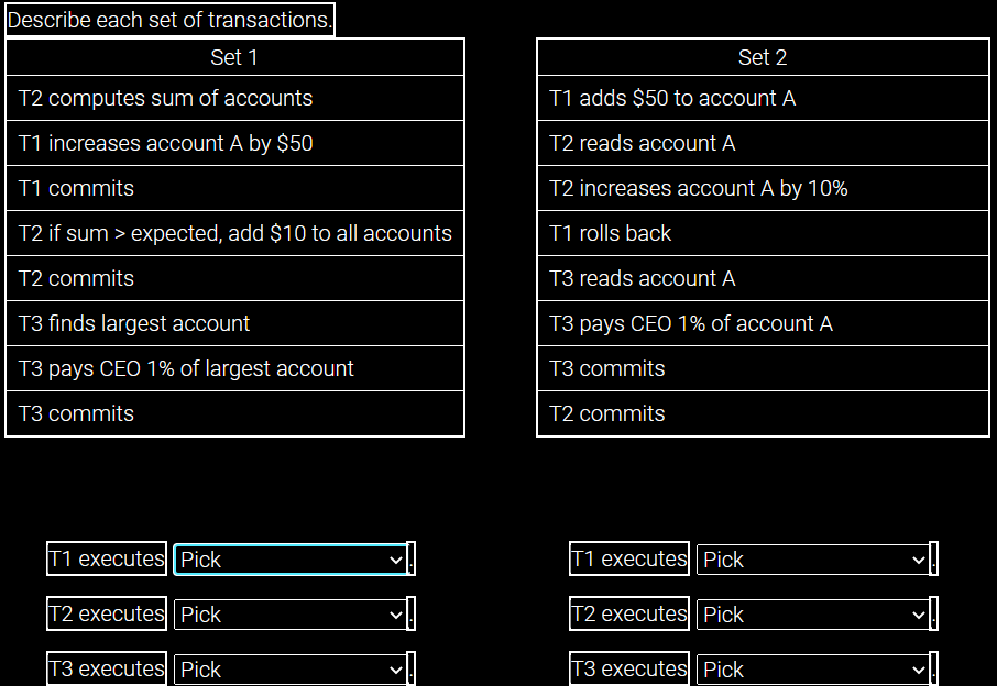 Solved Describe each set of transactions. | Chegg.com