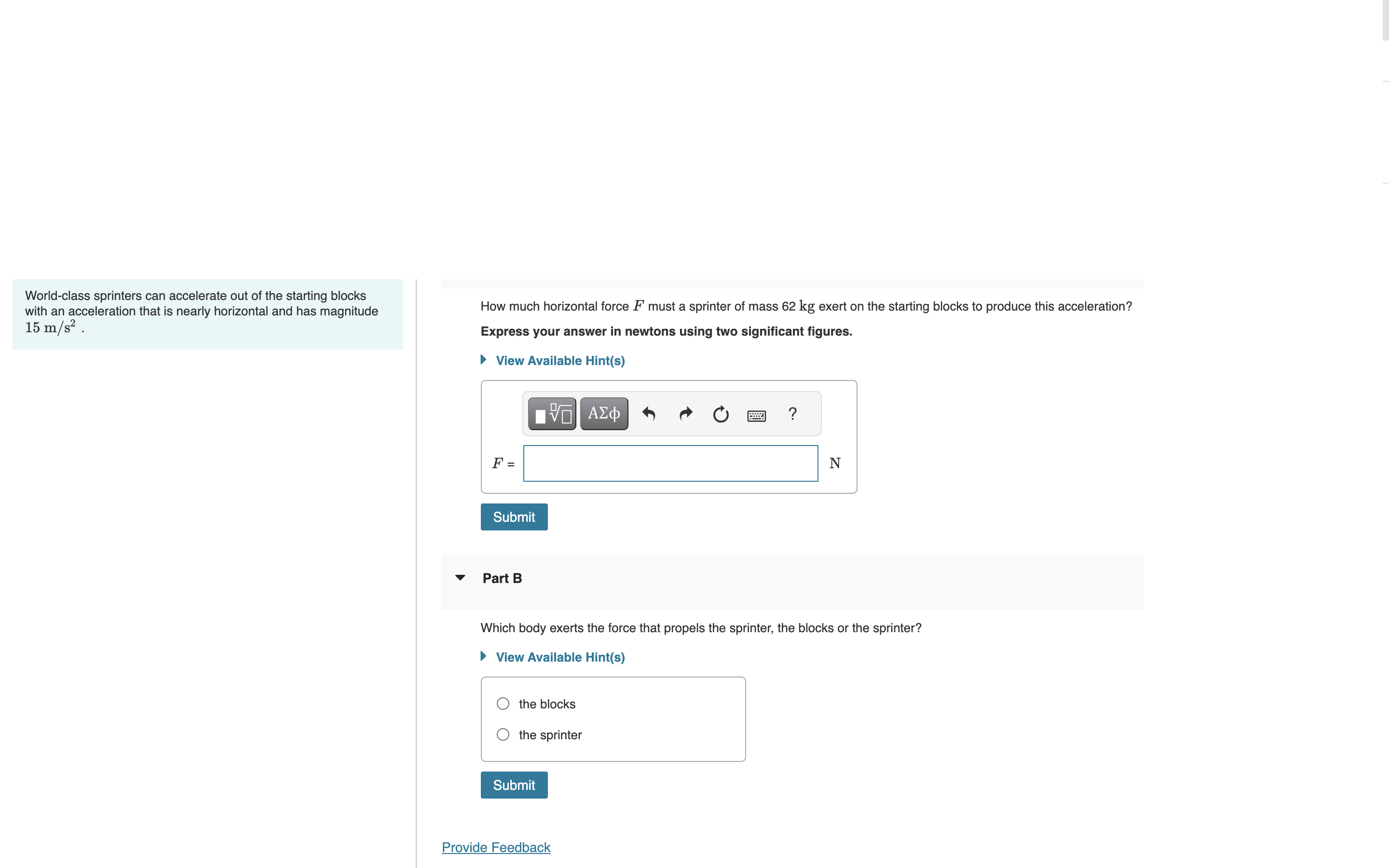 Solved World-class sprinters can accelerate out of the | Chegg.com