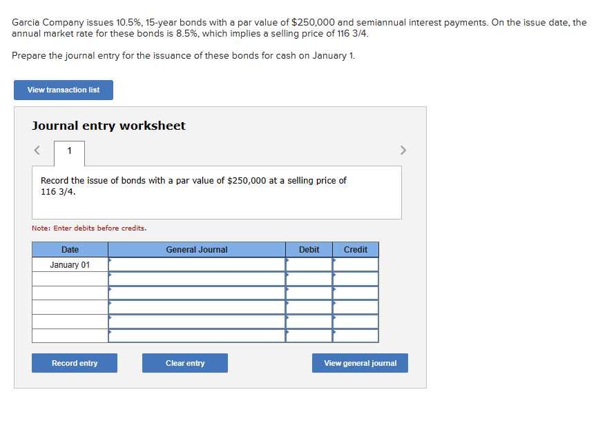 Solved Garcia Company Issues 10.5%,15-year Bonds With A Par | Chegg.com