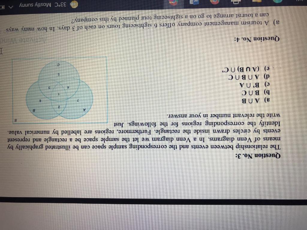 Solved Question No. 3 The relationship between events and