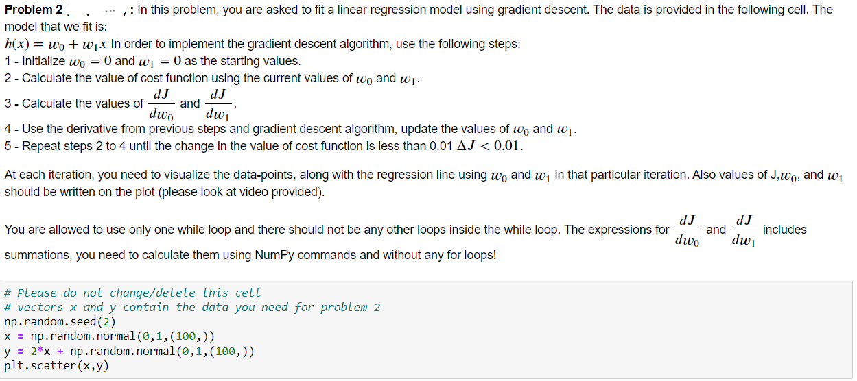 Write python code for below problem. Use the two X& Y | Chegg.com