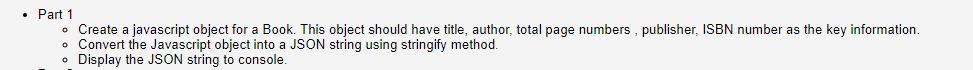 Solved • Part 1 • Create a javascript object for a Book. | Chegg.com