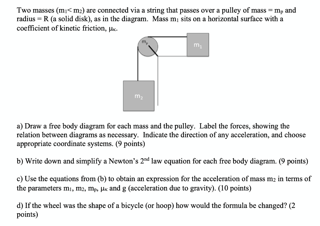 Solved Two Masses (m/ | Chegg.com