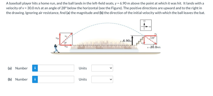 Solved A baseball player hits a home run, and the ball lands | Chegg.com