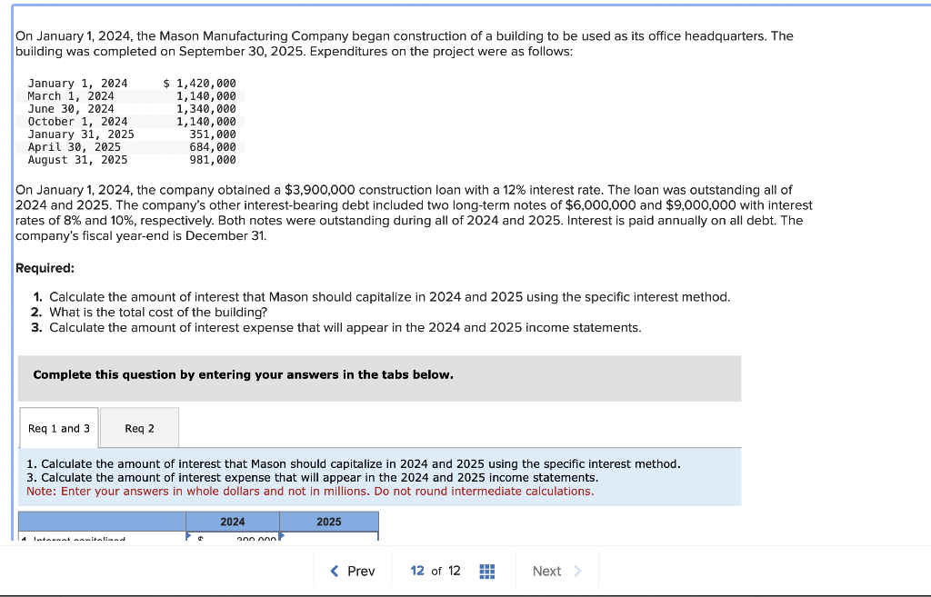 Solved On January 1, 2024, the Mason Manufacturing Company