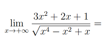 Solved limx→+∞3x2+2x+1x4-x2+x2=do not use L Hospital rule, | Chegg.com