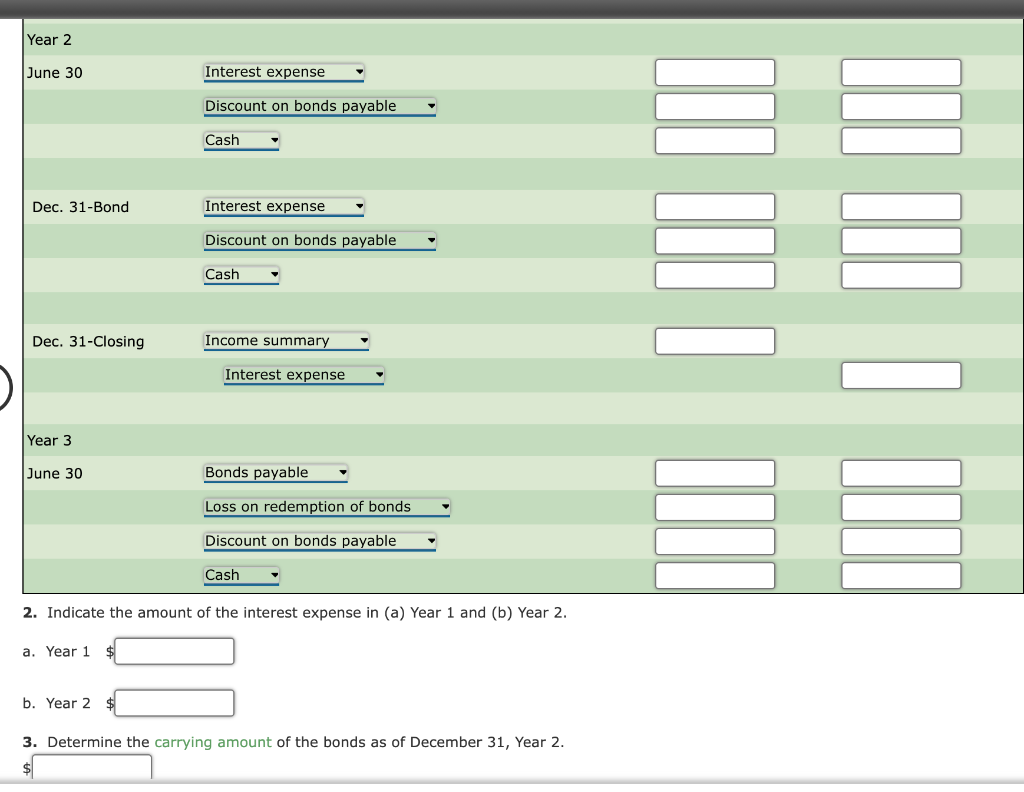 Solved Entries for Bonds Payable, including bond redemption