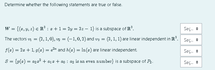 Solved Determine whether the following statements are true | Chegg.com