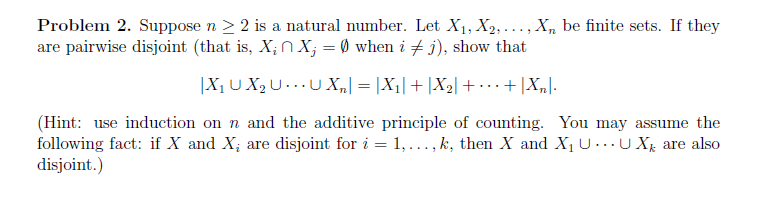 Solved Problem 2. Suppose N≥2 Is A Natural Number. Let | Chegg.com