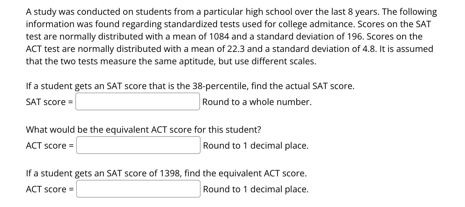Solved A study was conducted on students from a particular | Chegg.com