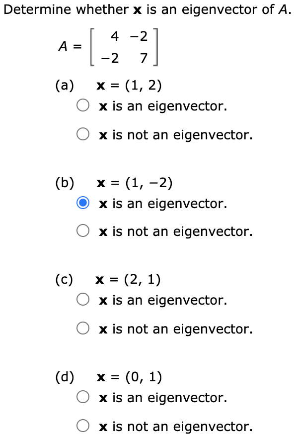 Solved 1 Determine Whether X Is An Eigenvector Of A A Chegg Com