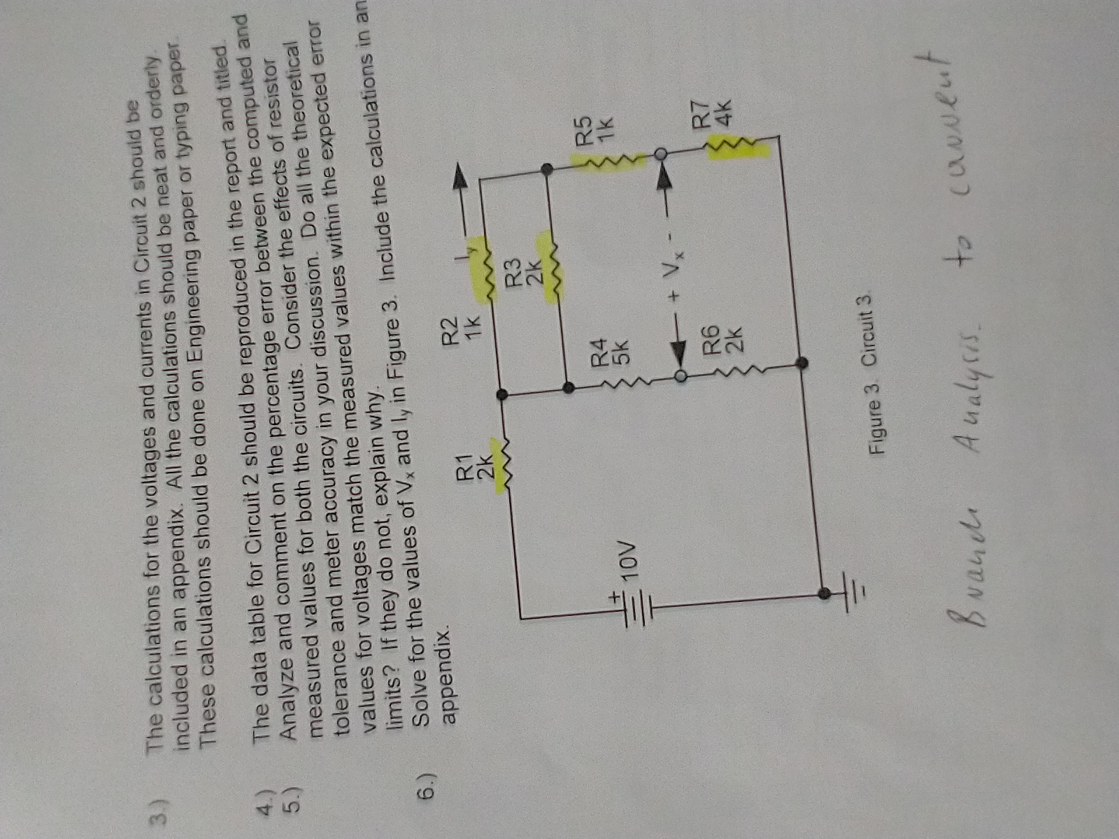 Solved 3. The calculations for the voltages and currents in | Chegg.com