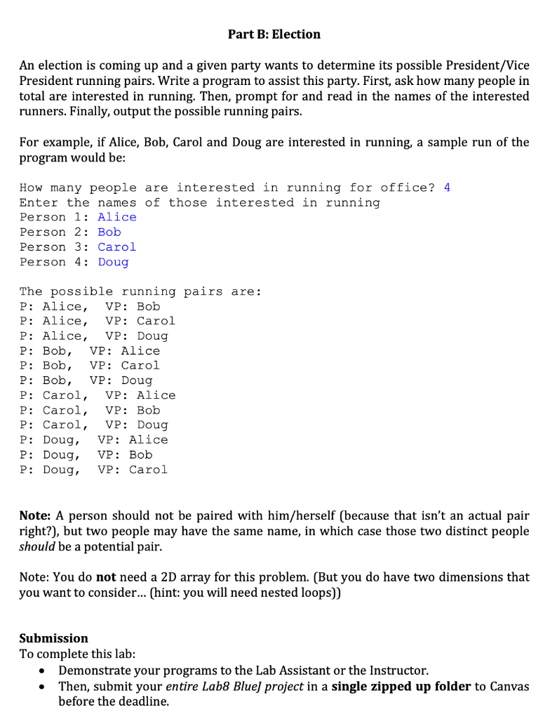 Solved Part B: Election An Election Is Coming Up And A Given | Chegg.com