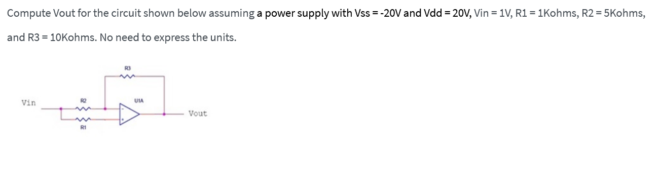 Solved Compute Vout for the circuit shown below assuming a | Chegg.com