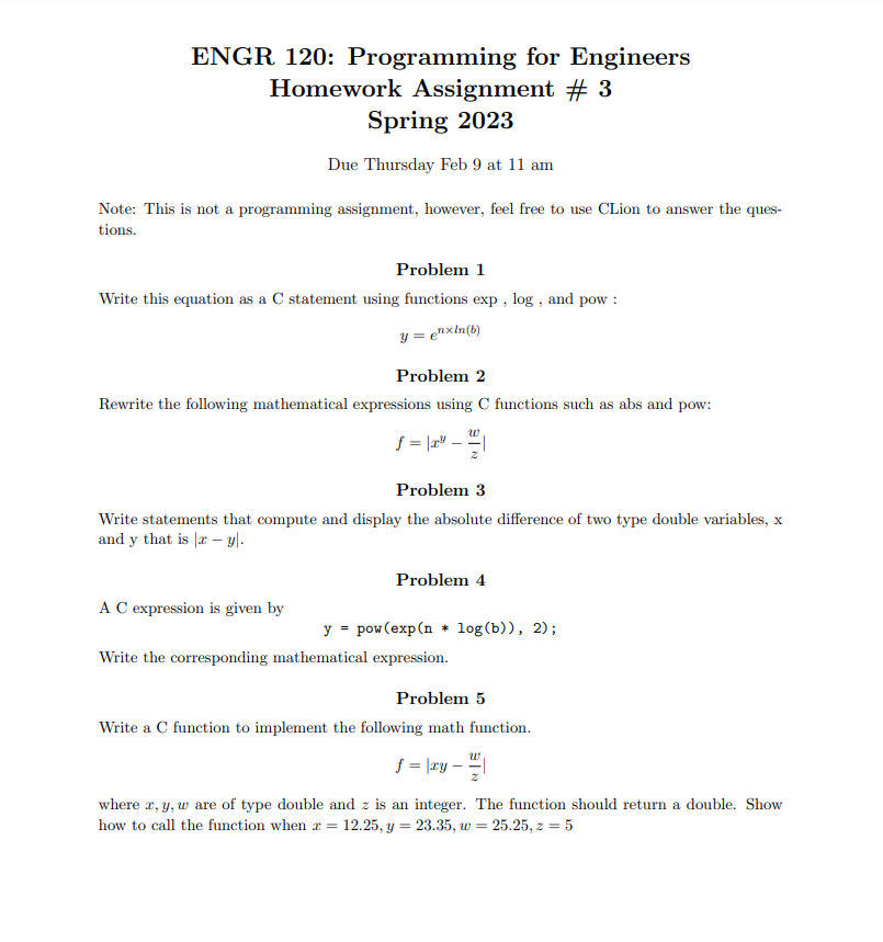 engr 120 homework 12