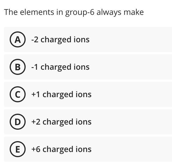 what is the charge on ions of group 7 elements