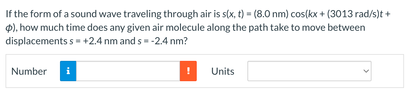 Solved If the form of a sound wave traveling through air is | Chegg.com